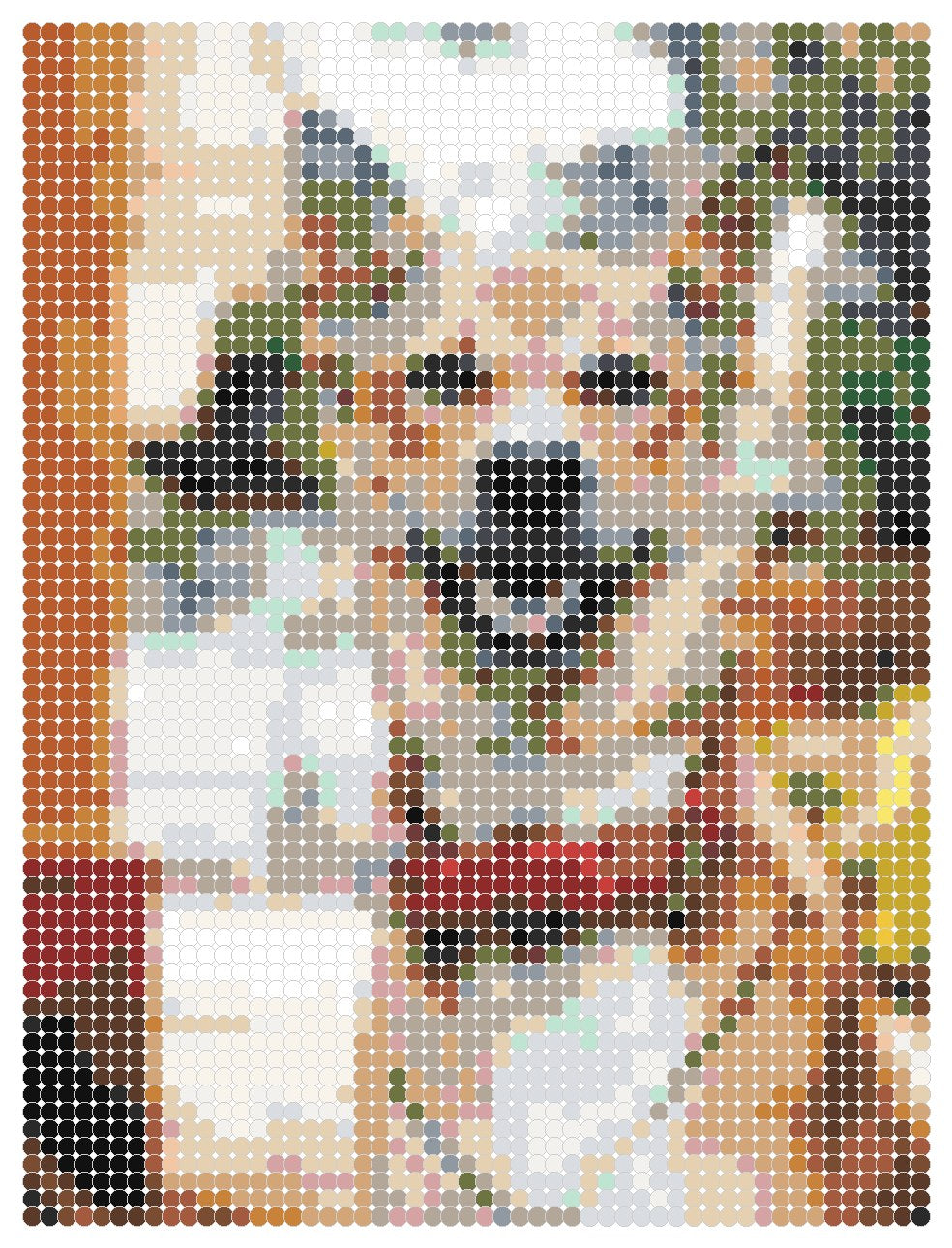 Packed Circles Pixxeleate dog portrait example